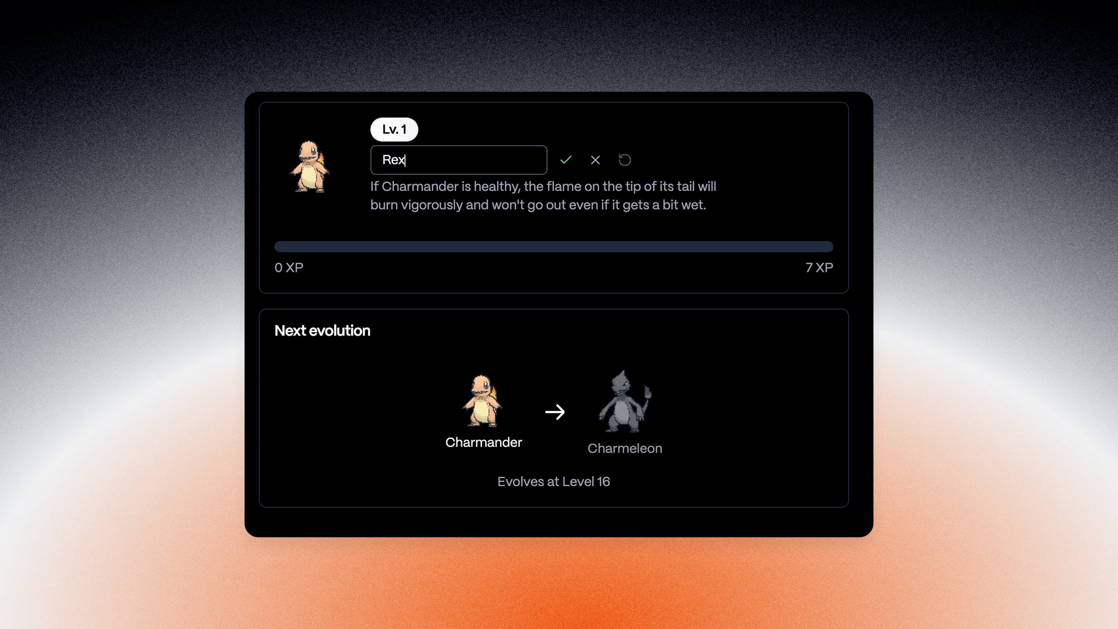 Poké Quest profile page