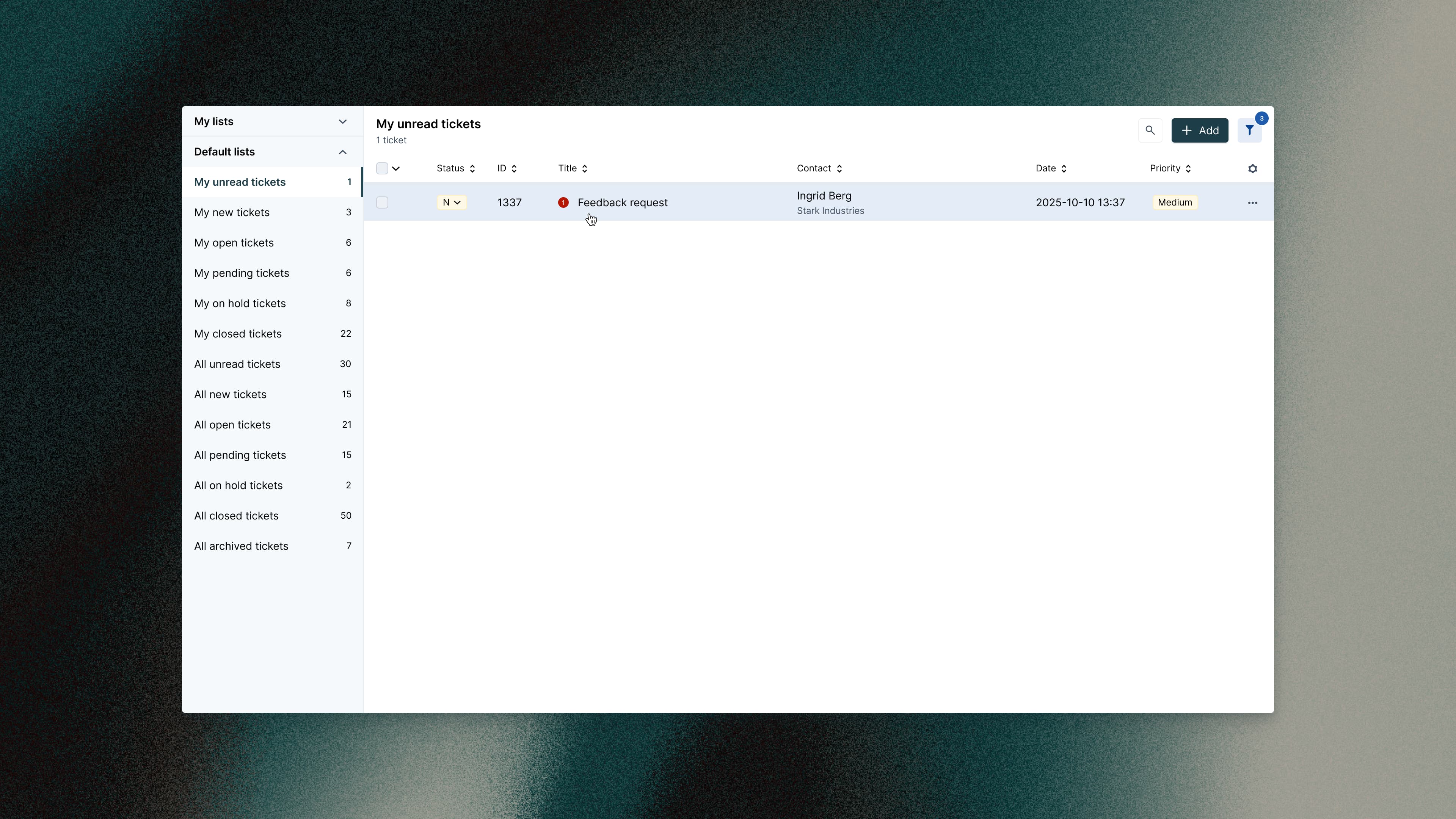 Unread tickets step 1