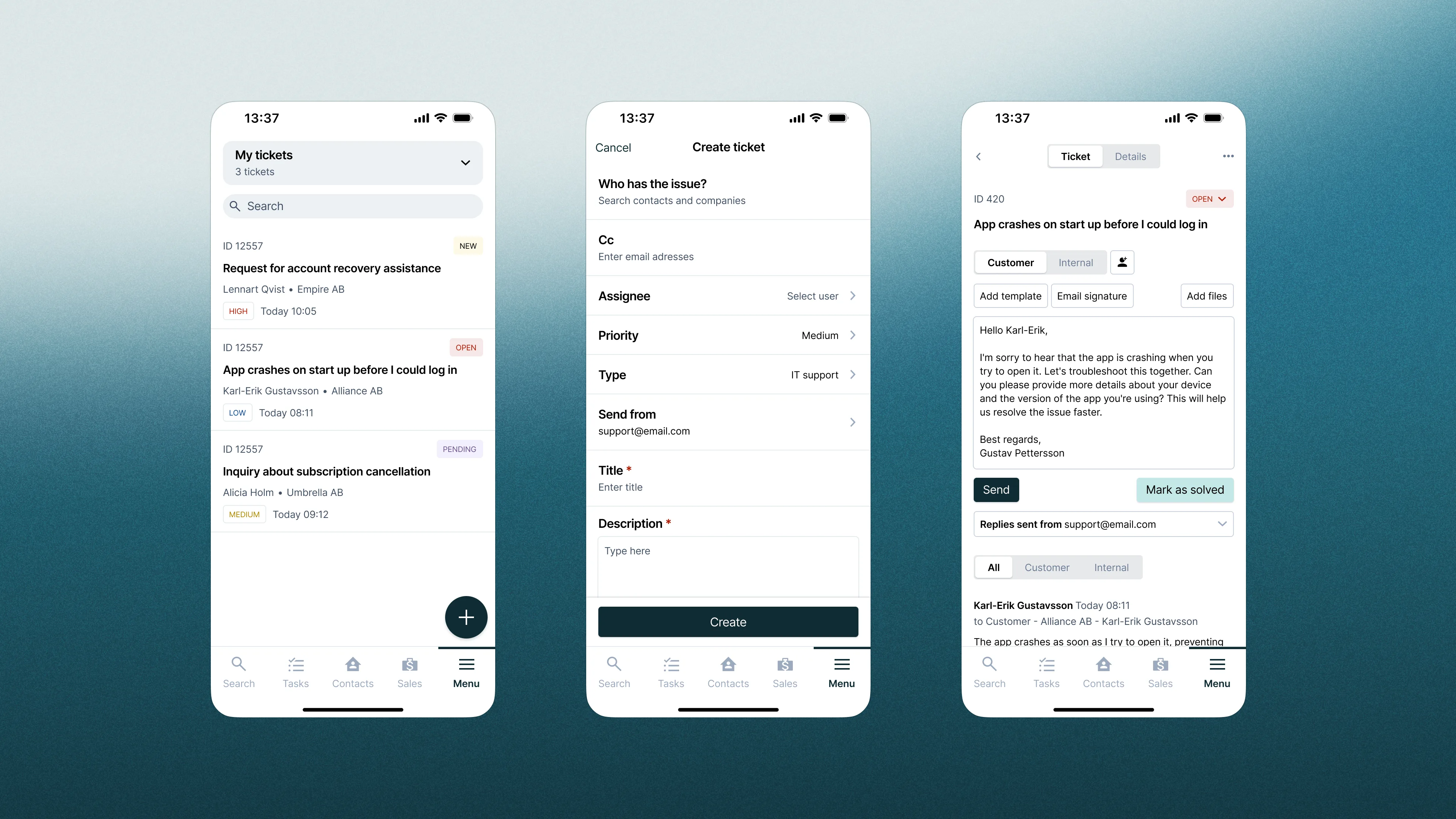 Mobile ticket view